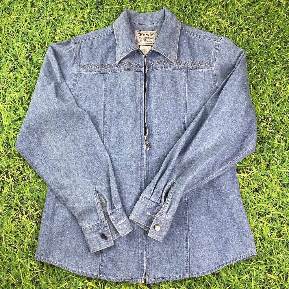 Wrangler Blue Denim Women's Top - Picture 6 of 10